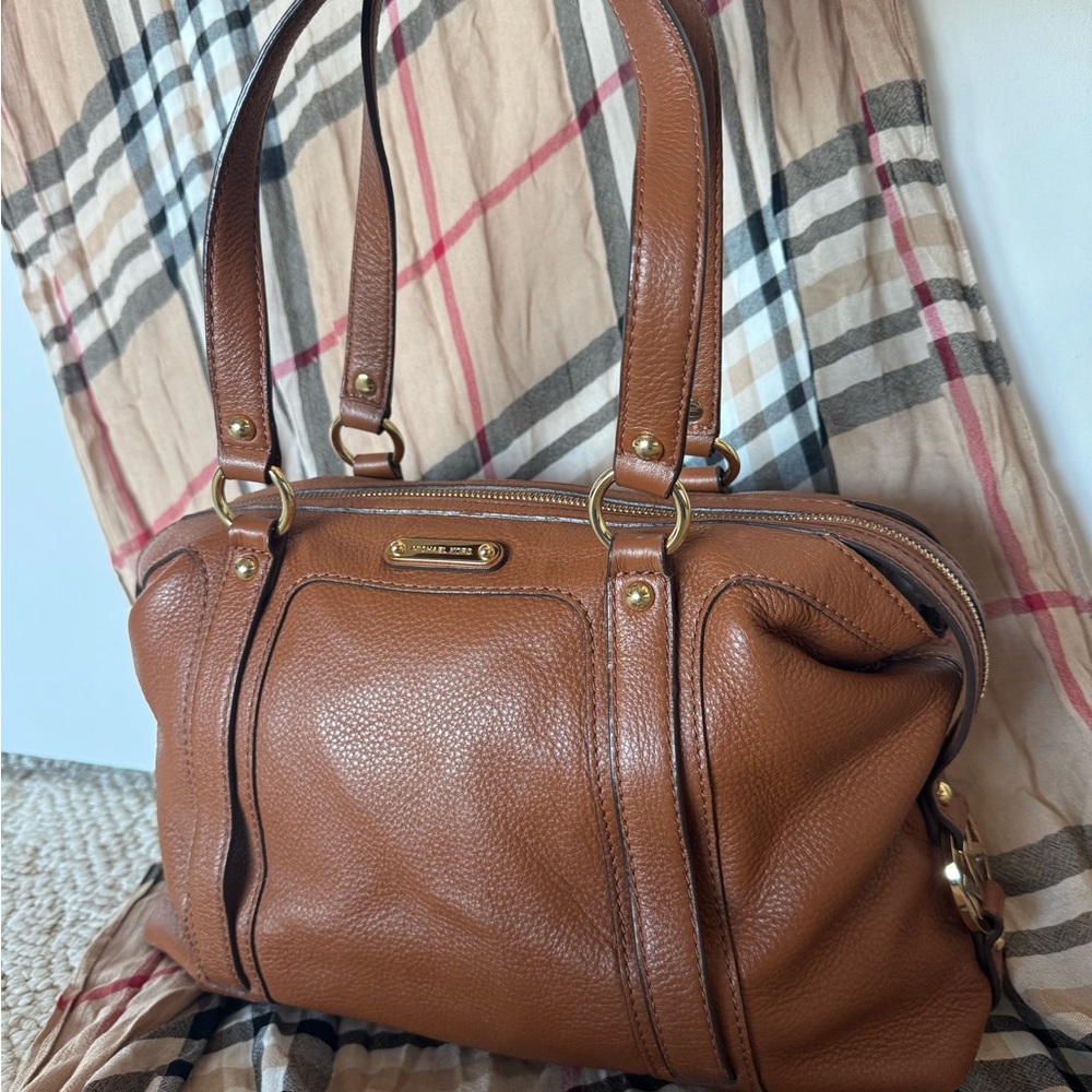 Michael Kors Fulton Tan Leather Satchel